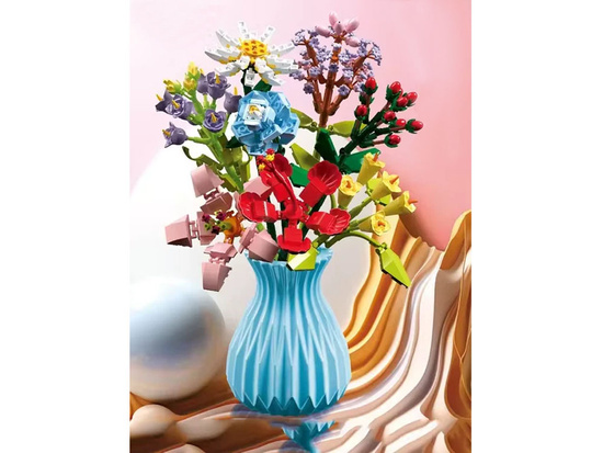 Technical blocks Bouquet of 8 wild flowers in a vase 699 pieces ZA5891