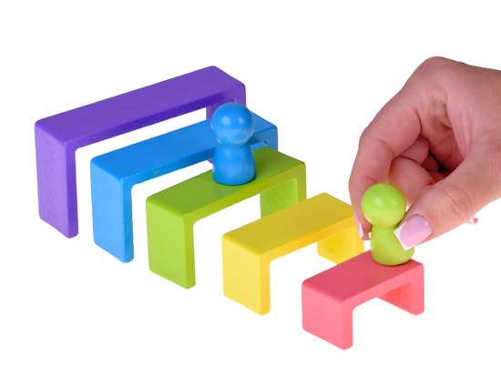 Wooden Montessori puzzle - pieces of different shapes ZA5859