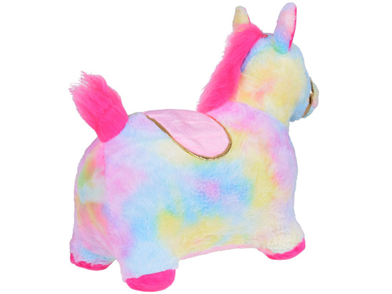 Inflatable horse pony jumper rainbow unicorn plush + pump ZA5444