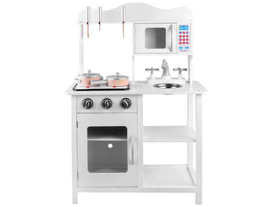 Interactive WHITE wooden kitchen for children Induction + accessories ZA4127