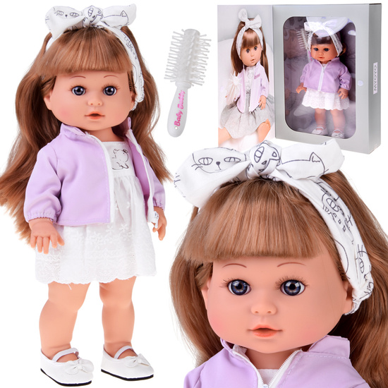 Adorable Doll Jaśminka with Long Hair 38cm in an Elegant Outfit ZA5876