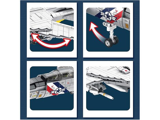 Klocki techniczne F-14 Tomcat 1600 elementów amerykański myśliwiec  ZA5301