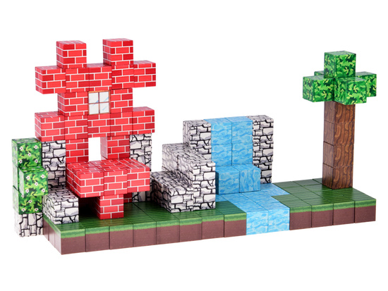 Magnetic construction blocks 144 pieces cubes cubes pixels ZA6005