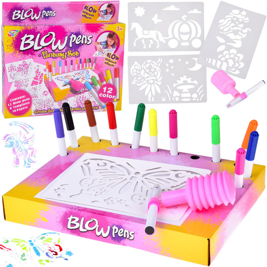 Creative art set - pump painting with markers and stencils ZA5709