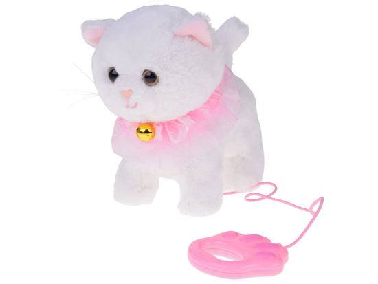 Interactive kitten walks on a leash, meows, and wags its tail ZA5592