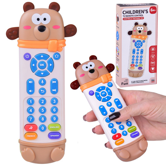 Interactive remote control - 2-in-1 TEDDY BEAR teether for children + funny sounds ZA6017