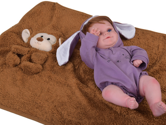 Soft blanket - cuddly 2in1 MONKEY in mocha mouse color ZA0724