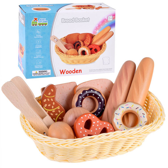 Wooden products basket with bread ZA4134