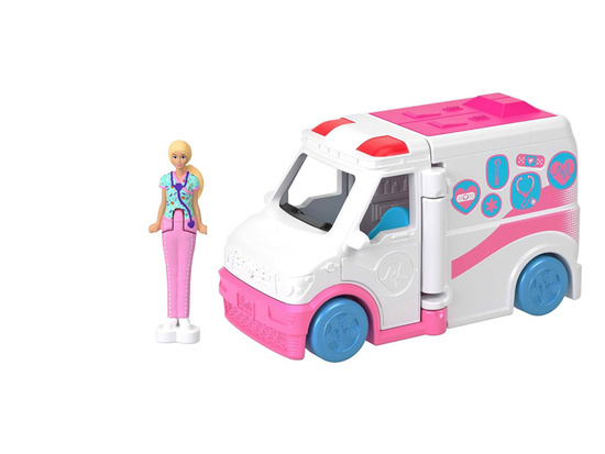 Mattel Mini Barbie Land Doctor Doll + Ambulance Car ZA6038 D