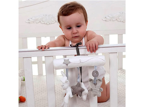 Cute soft pendant for a pram or cot, rattle with melody ZA5714