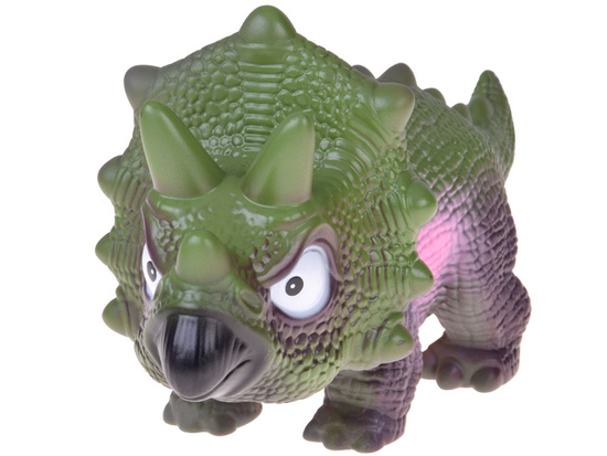 Interactive Rubber Triceratops Dinosaur Figurine with Roaring Sound ZA5726