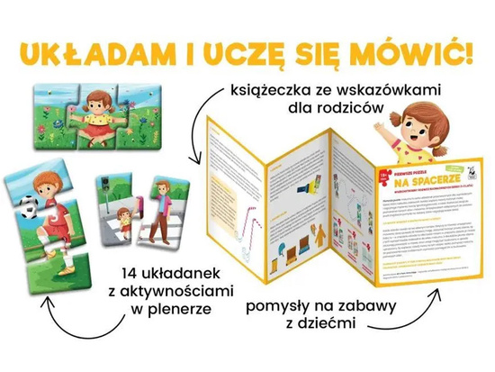 Kapitan Nauka Pierwsze puzzle edukacyjne Na spacerze 14 układanek + książeczka KS1020