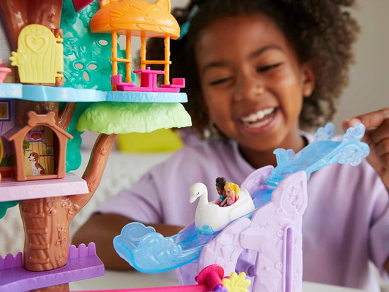 Mattel Polly Pocket Cute Tree House + Animal Dolls ZA5529