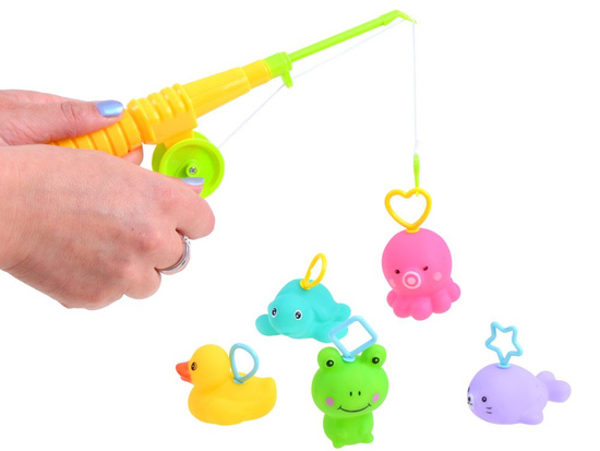 Rubber animals fishing rod, bath toy ZA3512