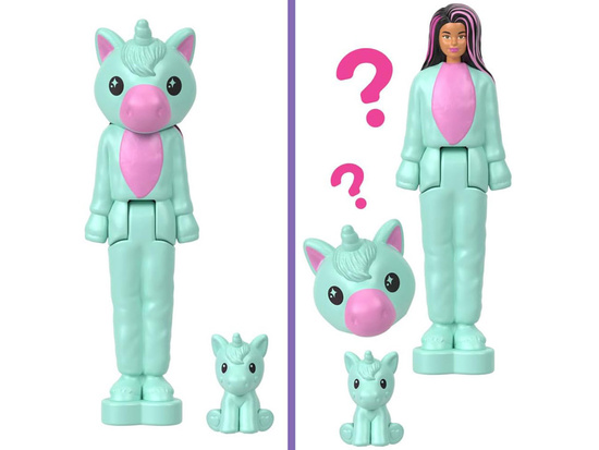 Mattel Mini Barbie Land Cutie Reveal Lalka niespodzianka w kostiumie ZA6040