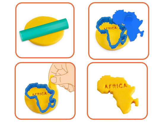 Educational set of plasticine, continents, WORLD MAP, molds ZA4650