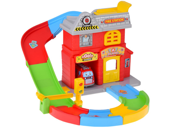 Set of car garage with driveway FIRE BRIGADE + fire truck ZA5691