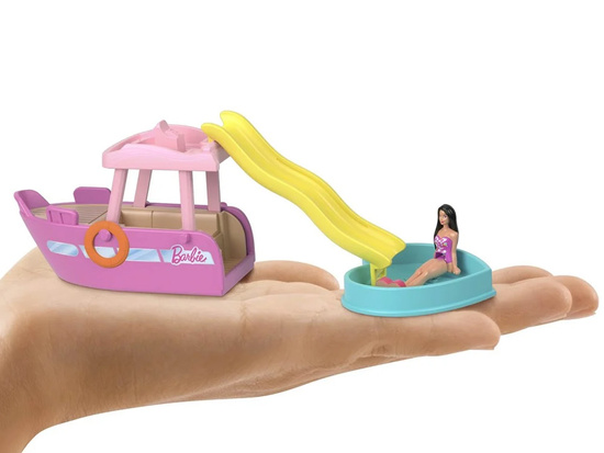 Mattel Mini Barbie Land Vacation Doll + Yacht with Slide ZA6038 B