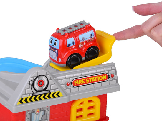 Set of car garage with driveway FIRE BRIGADE + fire truck ZA5691