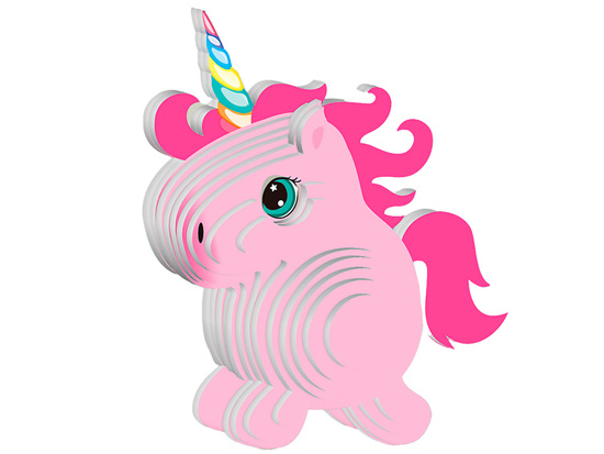 3D Puzzle Cardboard Model – Pink Unicorn DIY Build It Yourself ZA5809