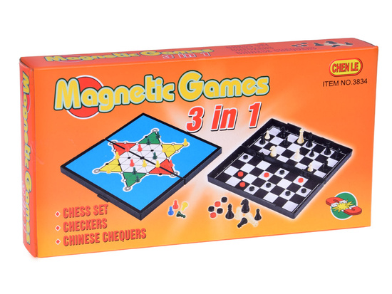 Game set 3in1 chess checkers Chinese MAGNETIC strategic GR0676