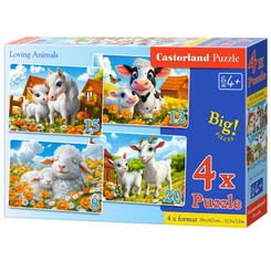 Loving Animals 4in1 puzzle B-041060
