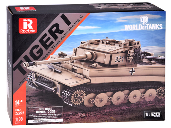 Klocki konstrukcyjne czołg TIGER I World of Tanks 1138ele 1:28 ZA5807