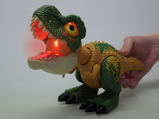 Movable DINOSAUR Tyrannosaurus Rex Sound + Light GREEN ZA5589