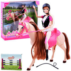 Anlily doll. A jockey with a horse, a walking horse ZA2454