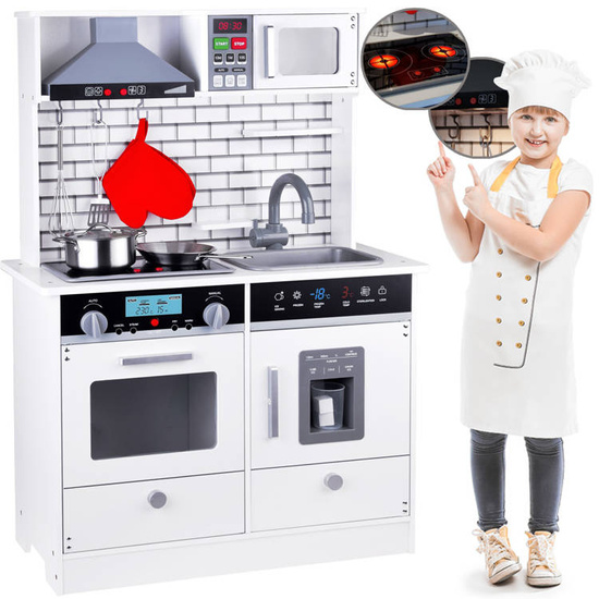 Large wooden kitchen SCANDINAVIAN STYLE Light + sound ACCESSORIES ZA3717