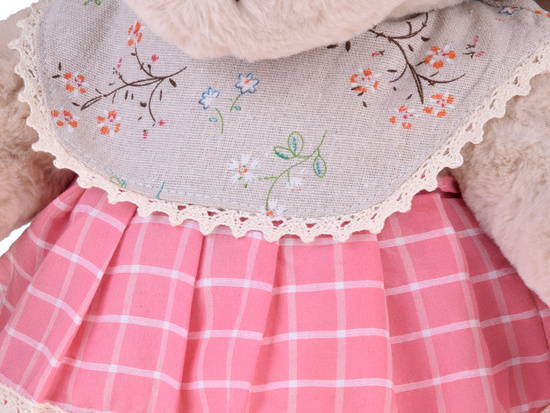 Teddy bear - beige Zuzia 58cm in pink VINTAGE dress ZA5923 C