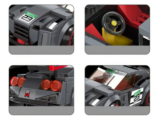 Technical blocks Sports car GRAY 166-pieces + stickers ZA5743