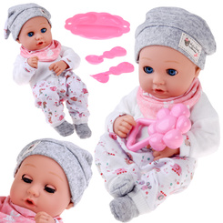 BOBAS doll 32cm with moving eyes + feeding accessories ZA5833
