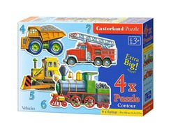 Puzzle 4w1 4,5,6,7-elementów Vehicles
