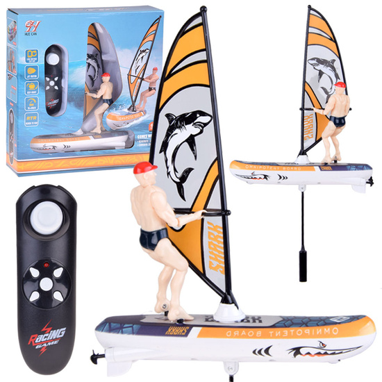 Zdalnie sterowany świecący WINDSURFER pływający na pilota RC0740