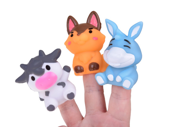 Rubber finger puppets FARM animals - set of 5 ZA5600 figures