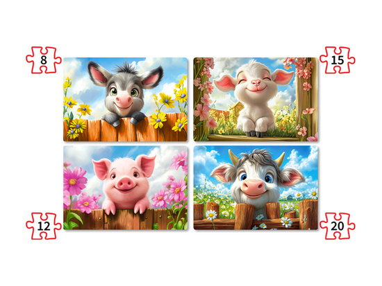 Puzzle 4in1 Cute Animals B-041084