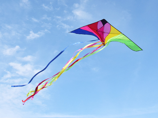 Large Light Kite with colorful ribbons 190x100cm ZA5571