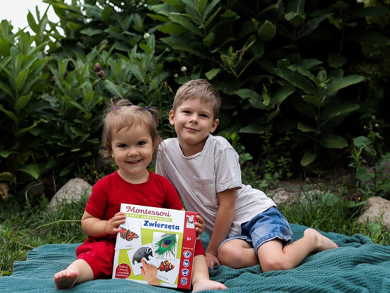 Kapitan Nauka Gra edukacyjna MONTESSORI Karty sensoryczne. Zwierzęta 2+ KS1019 