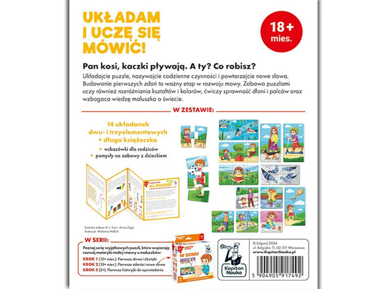 Kapitan Nauka Pierwsze puzzle edukacyjne Na spacerze 14 układanek + książeczka KS1020