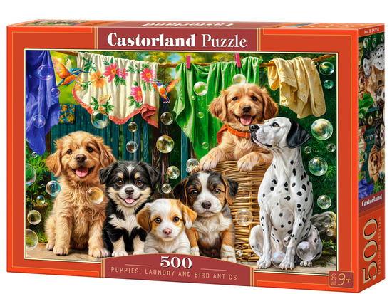 Puppies, Laundry and Bird Antics 500-piece puzzle B-54152