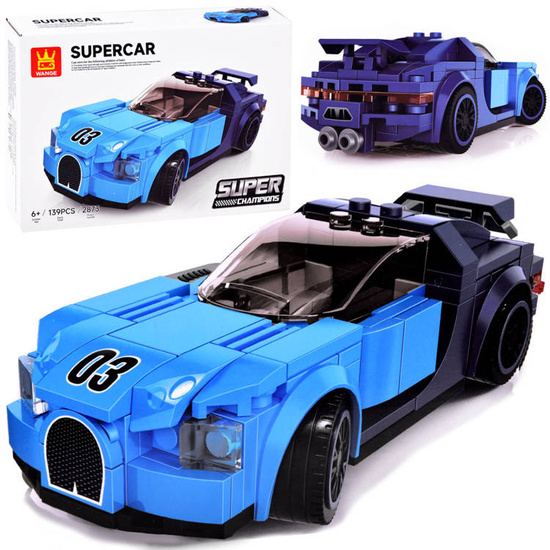 Technical blocks Sports car BLUE 139-pieces + stickers ZA4288