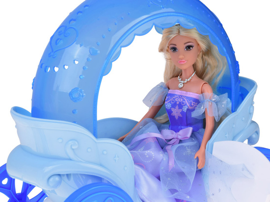 Princess doll in a ball gown with a white horse and carriage ZA5419