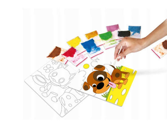 Alexander sand coloring books creative set of 2 pictures dog cat ZA5405