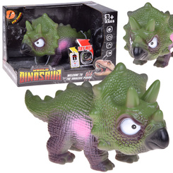 Interactive Rubber Triceratops Dinosaur Figurine with Roaring Sound ZA5726
