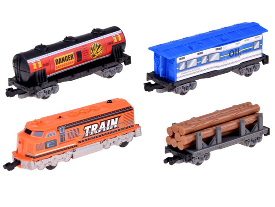 Queue, freight train with wagons and station RC0507