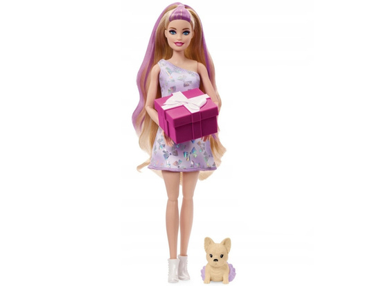 Mattel Barbie Party Unboxed doll from the series: Birthday + chihuahua dog ZA6065