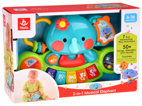 Musical piano elephant colorful toy ZA3008