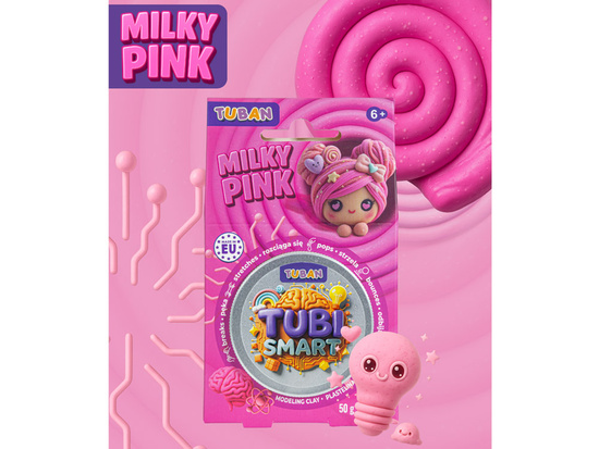 Tubi Smart sensory clay Milky Pink stretches, shoots, bounces ZA6129