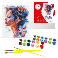 Painting by numbers on frame KHO8458 Girl and butterflies 40x50 cm AP0118